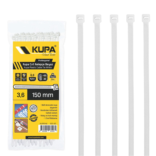 KUPA CIRT KELEPÇE BEYAZ 3.6*150 MM